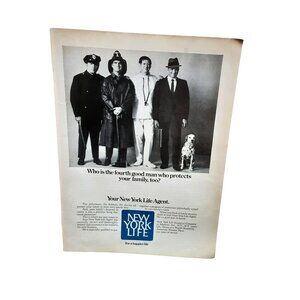 1970 New York Life Insurance Vintage Magazine Print Ad Family Protection